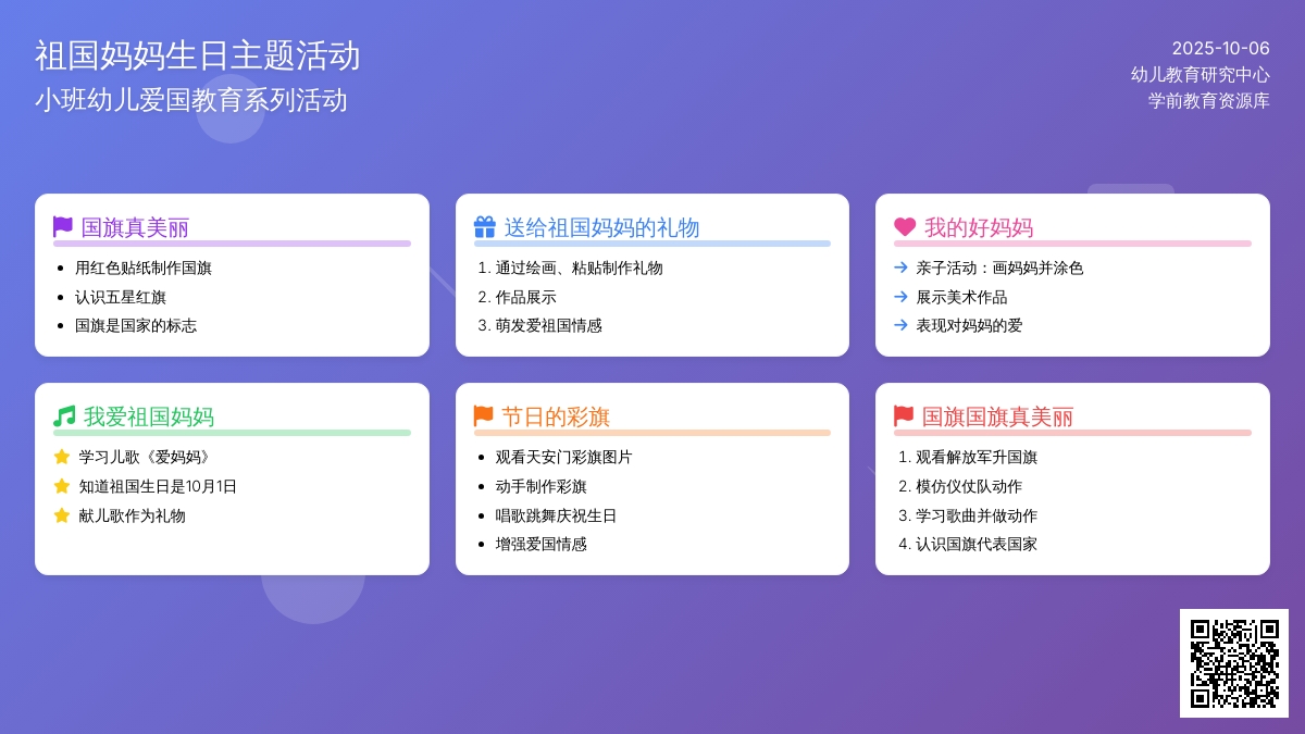 幼儿园小班国庆节活动方案