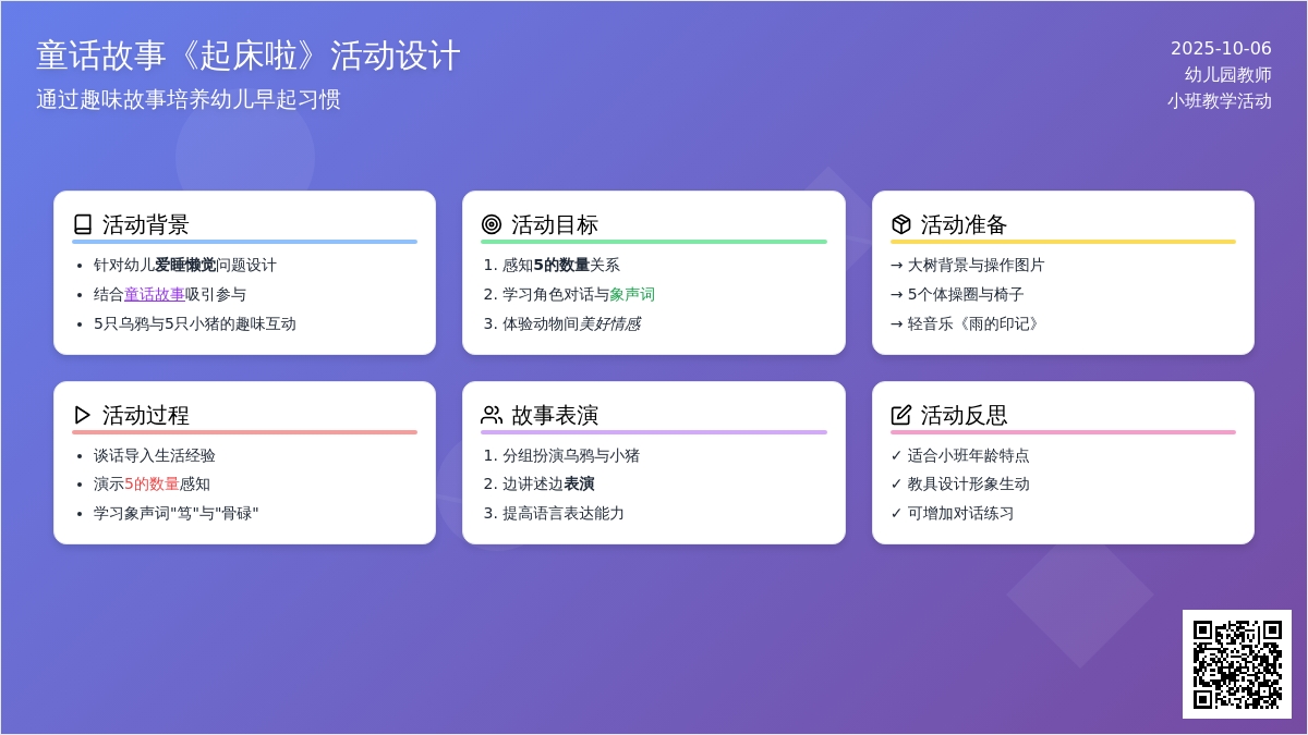 小班语言：起床啦
