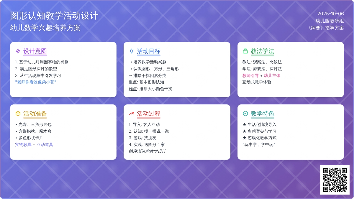 小班数学活动《有趣的图形孩子》说课稿