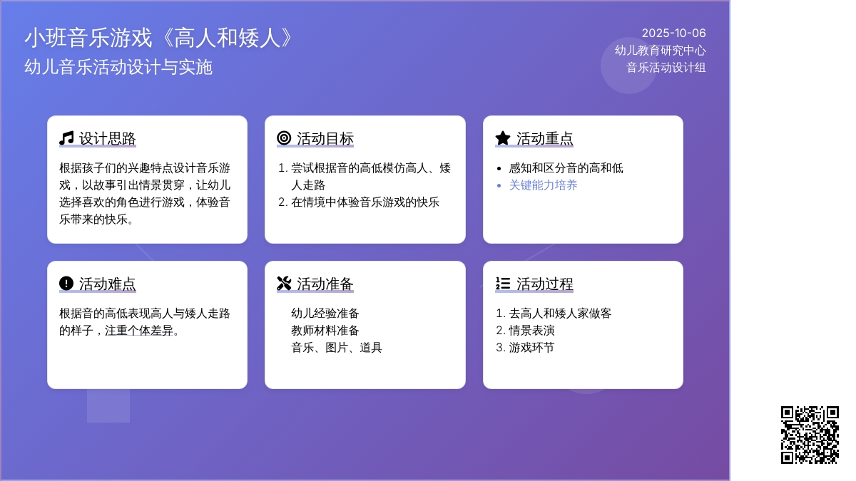 小班音乐游戏：高人和矮人