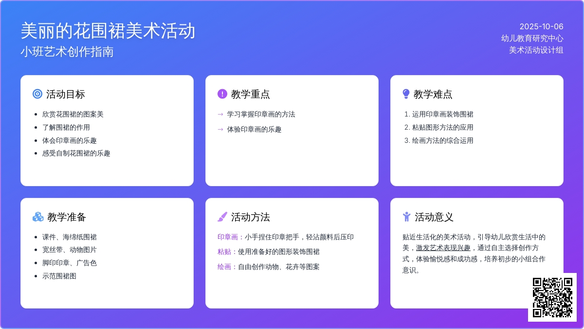 小班美术活动：美丽的围裙