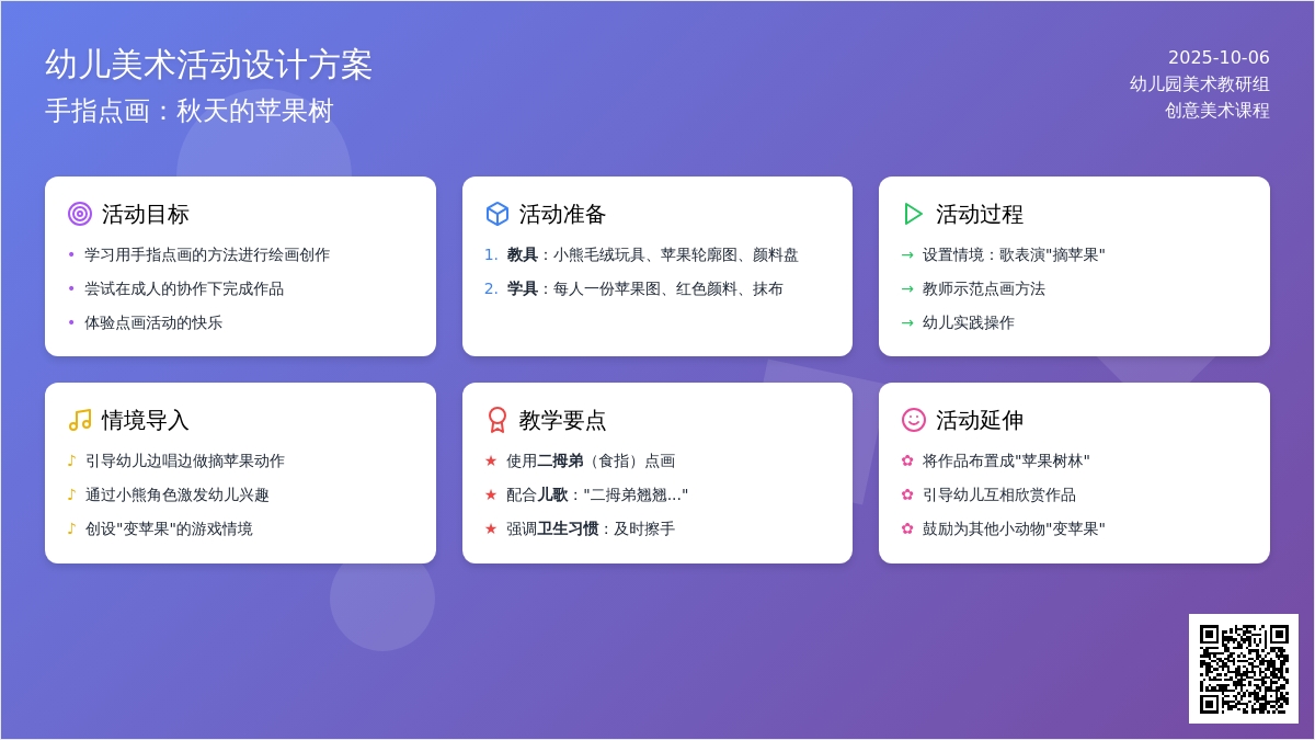 小班手指点画：苹果树（教案）