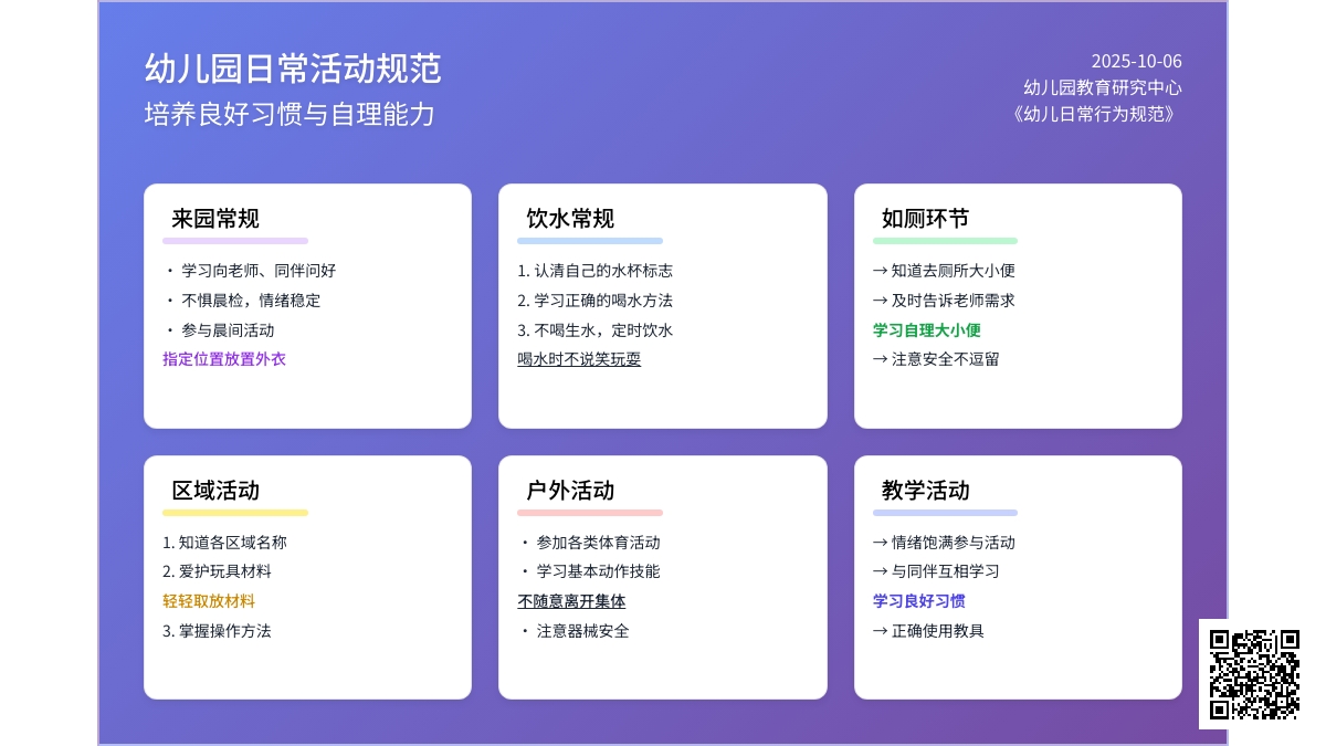 幼儿园小班常规