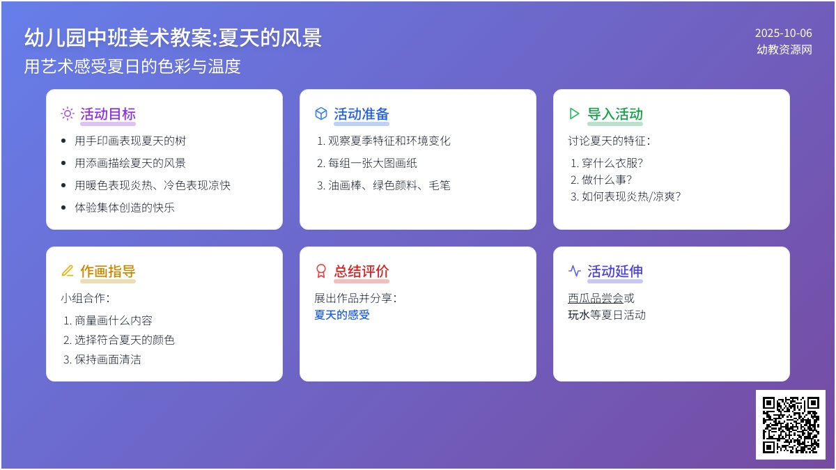 幼儿园中班教案:夏天的风景
