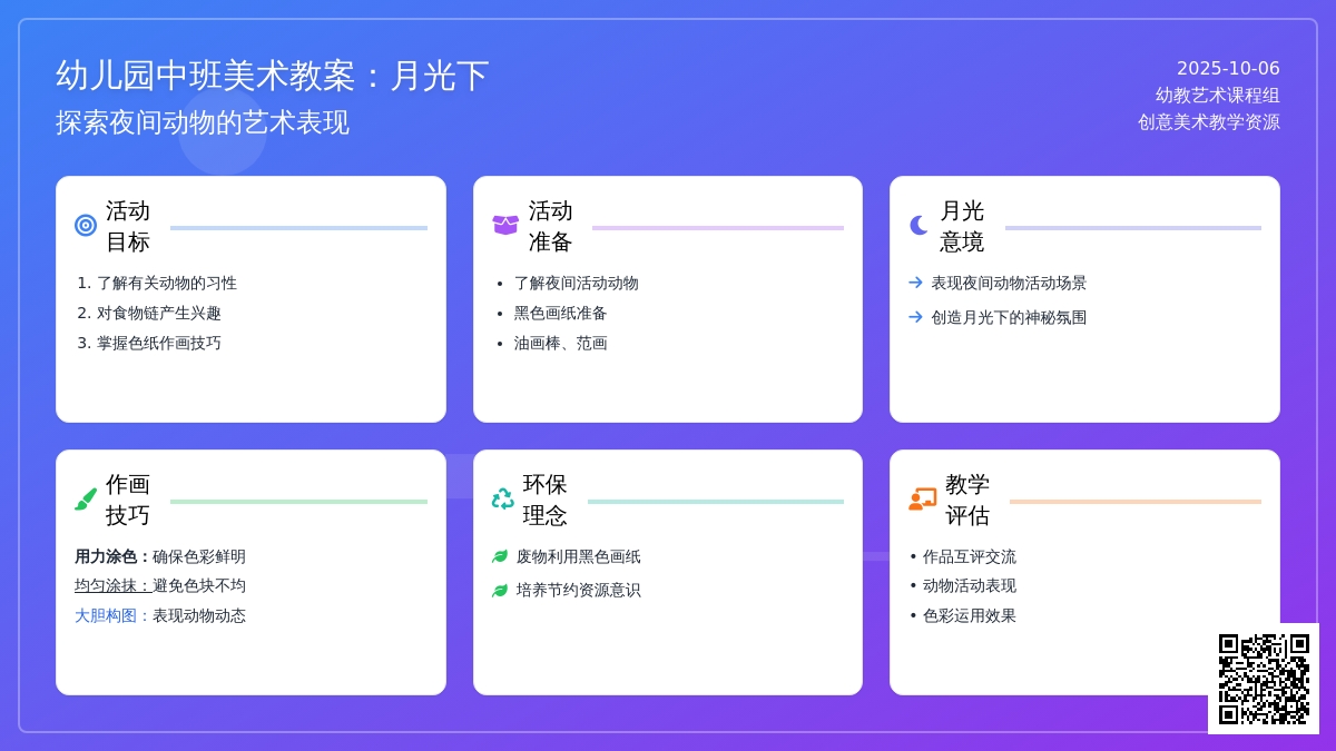 幼儿园中班美术教案：月光下