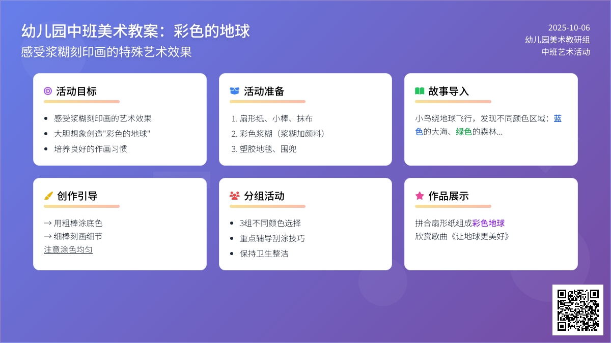 中班美术教案：彩色的地球2