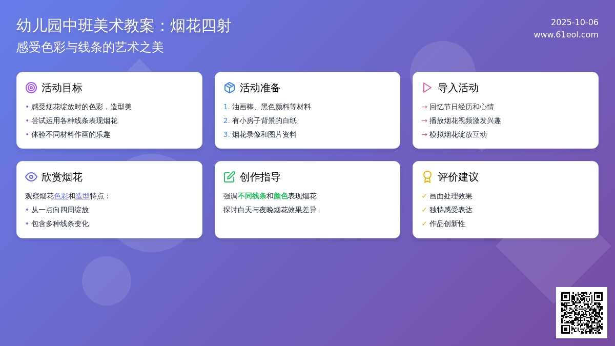 幼儿园中班美术教案：烟花四射