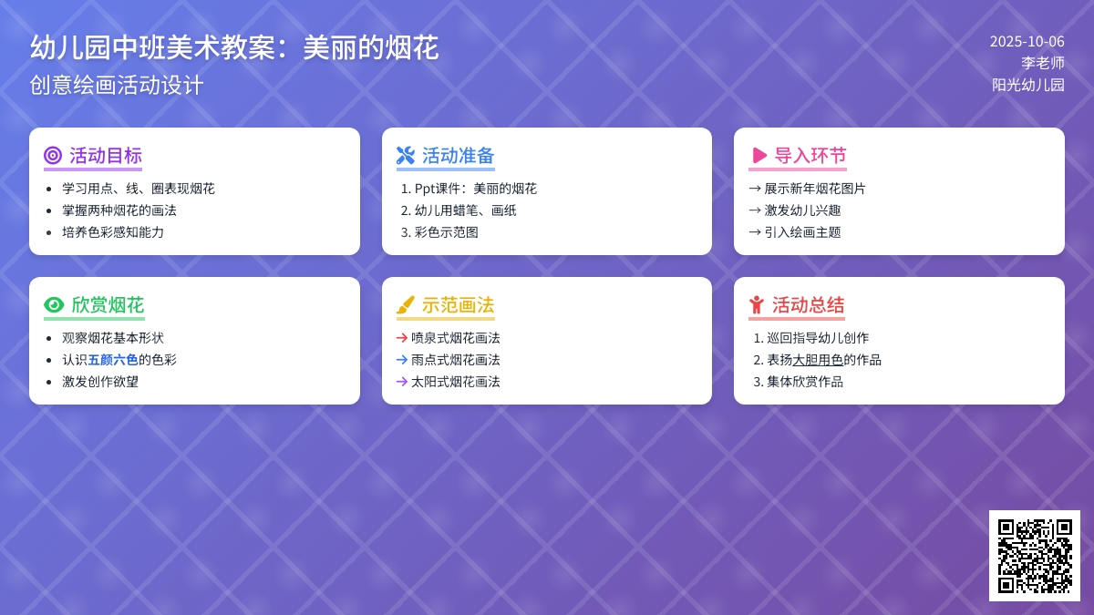 中班美术教案：美丽的烟花