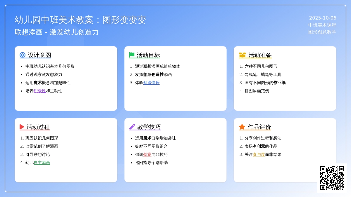 幼儿园中班美术教案：图形变变变