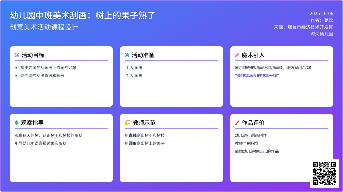 中班刮画：树上的果子熟了