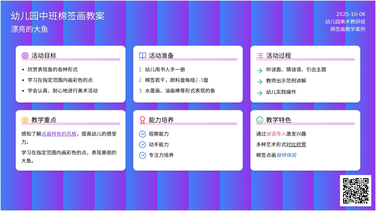 中班棉签画教案：漂亮的大鱼