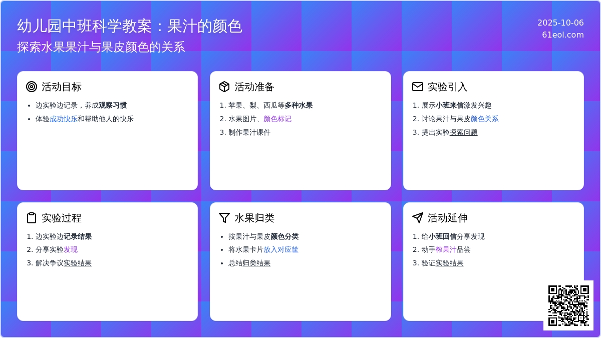 中班科学教案：果汁的颜色