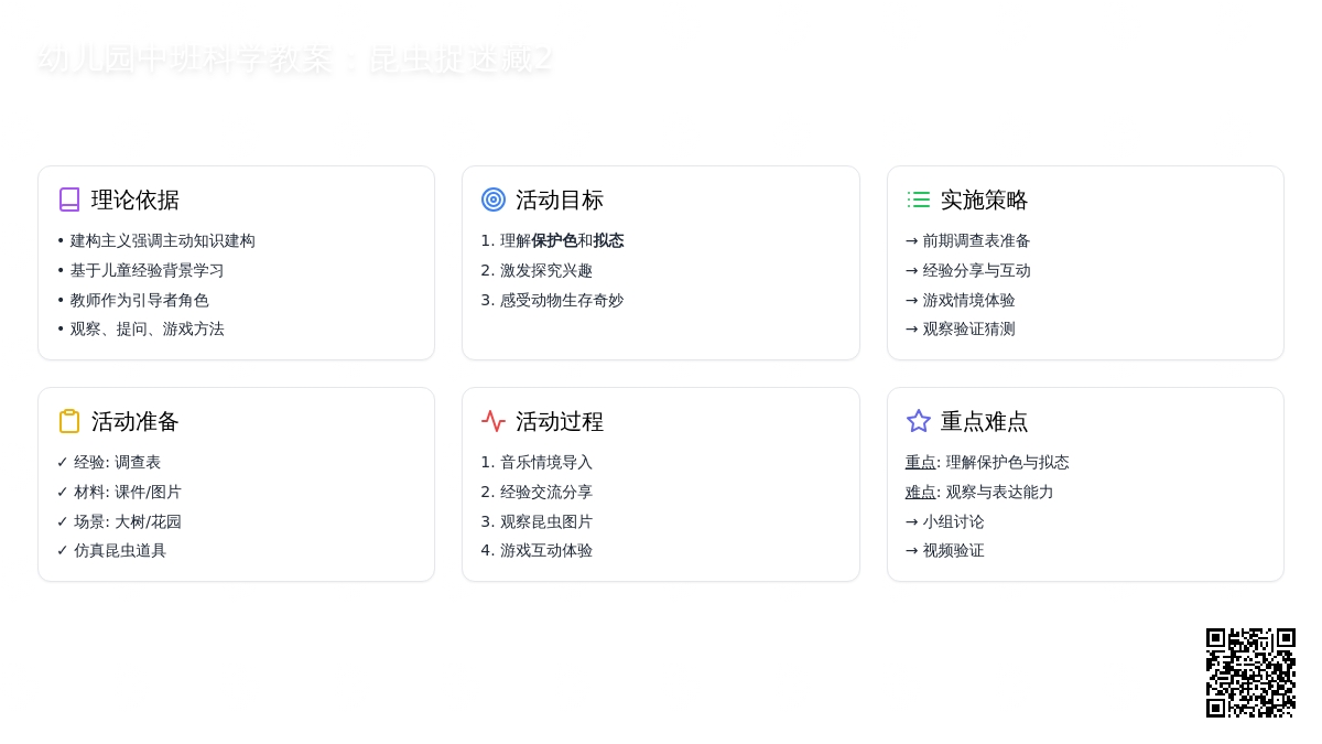 中班科学教案：昆虫捉迷藏2
