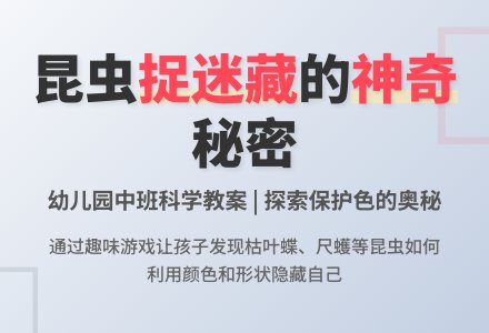 中班科学教案：昆虫捉迷藏3-幼师课件网