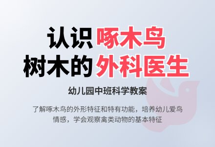 中班科学教案：啄木鸟朋友-幼师课件网
