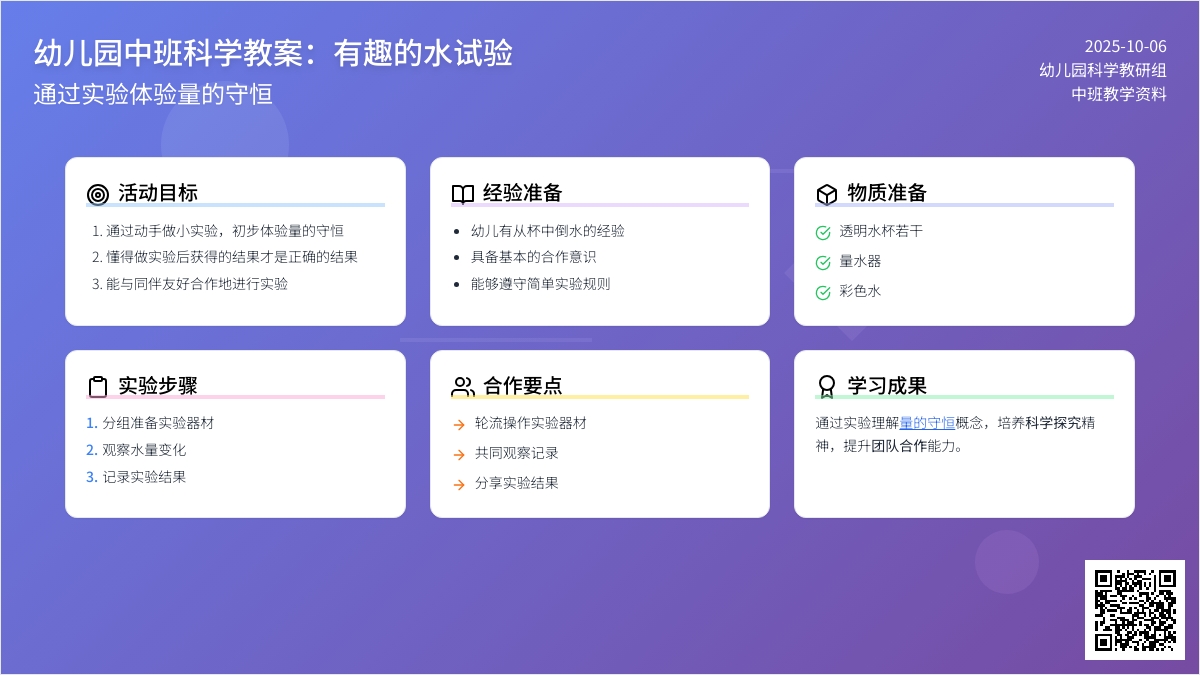 幼儿园科学教案：有趣的水试验