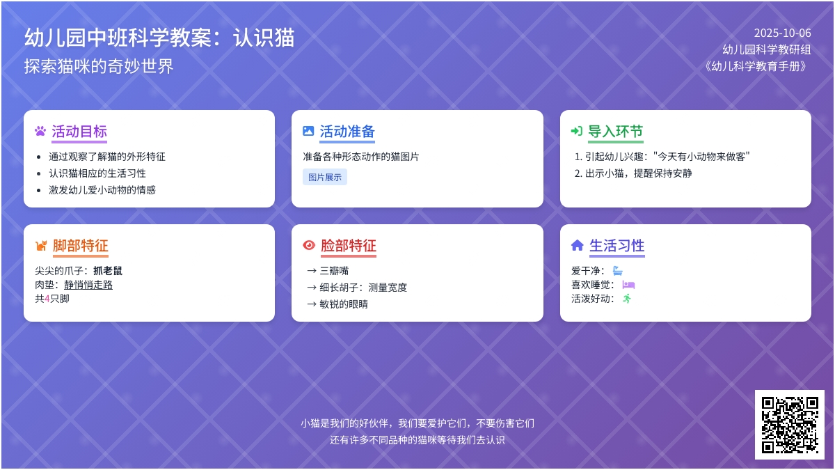 中班科学教案：认识猫