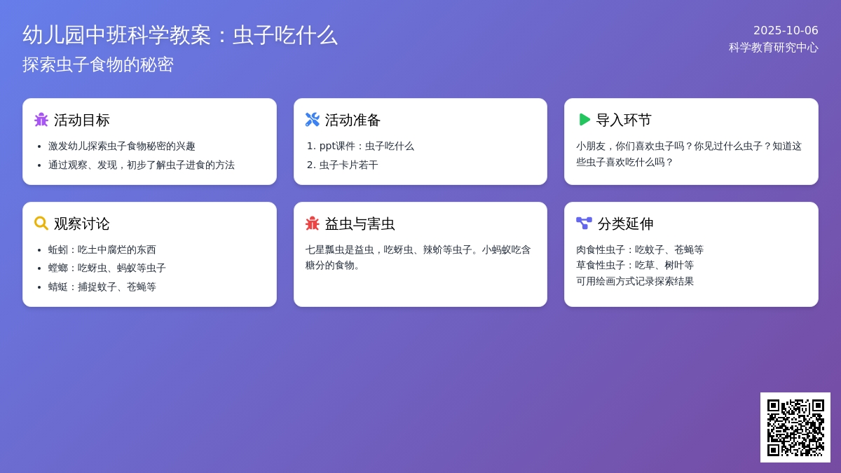幼儿园中班科学教案：虫子吃什么