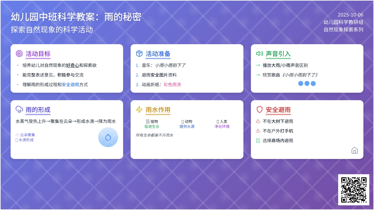 幼儿园中班科学教案：雨的秘密