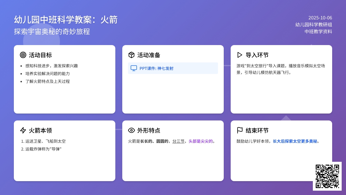 幼儿园中班科学教案：火箭