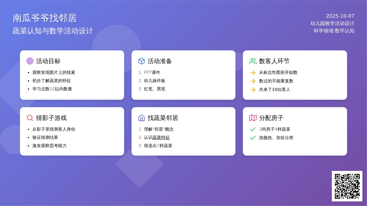幼儿园中班科学教案：南瓜爷爷找邻居