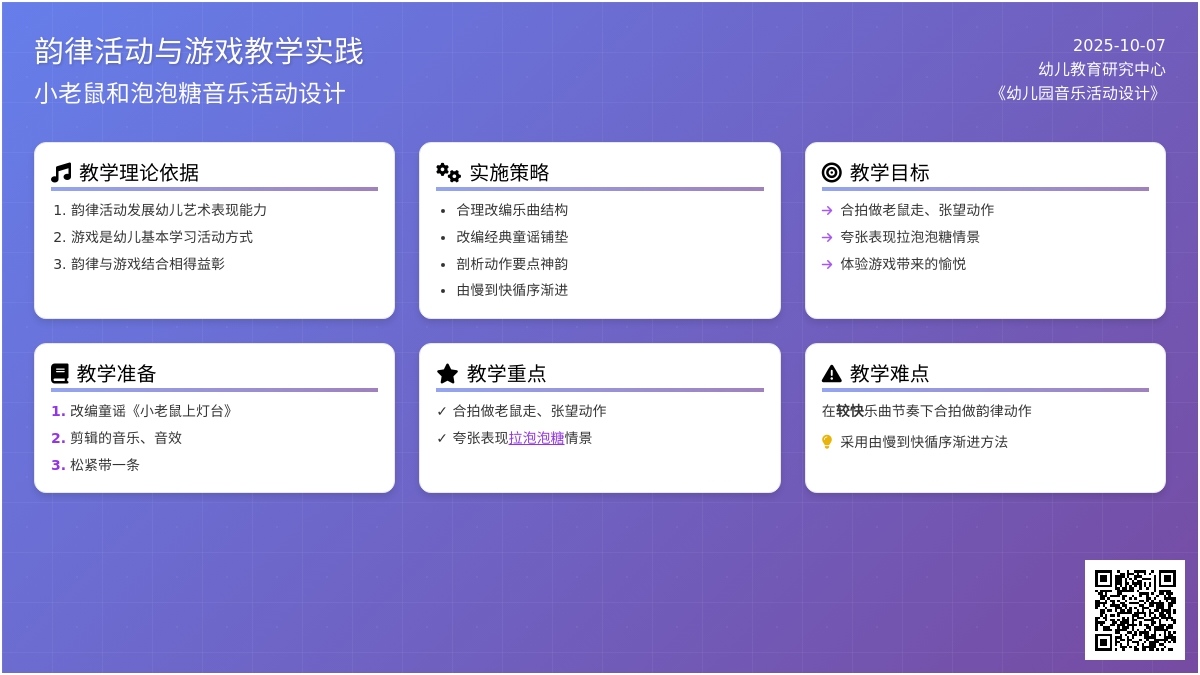 幼儿园优质课评选中班韵律活动《小老鼠和泡泡糖》
