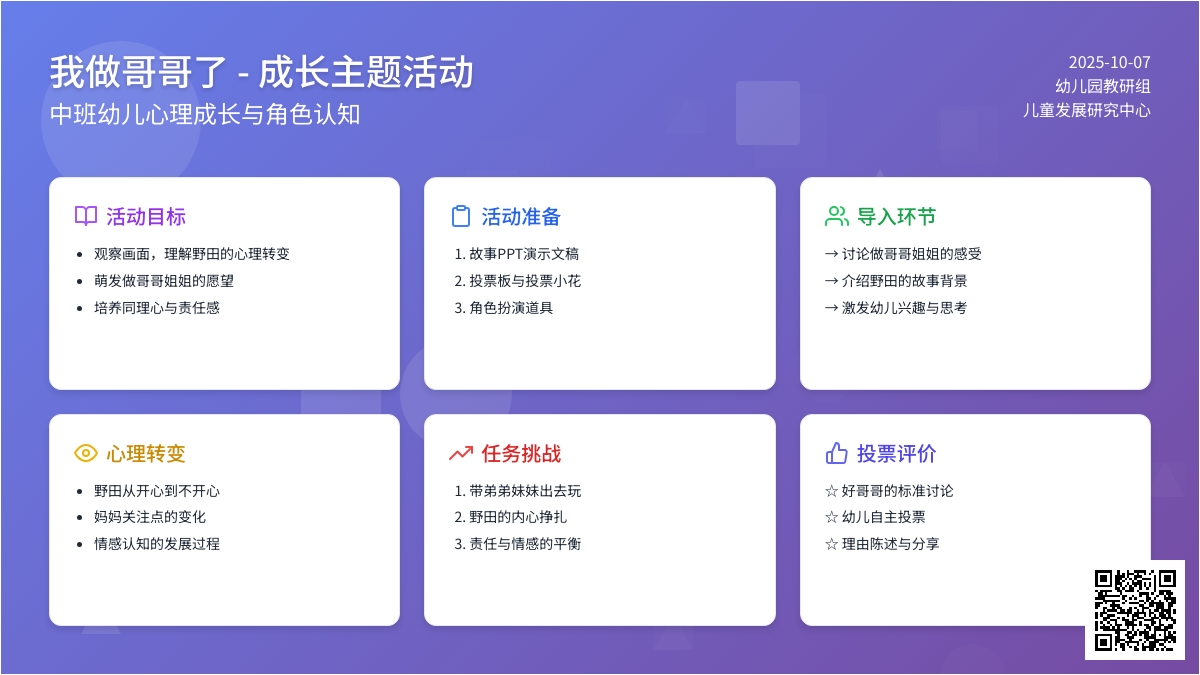 幼儿园中班语言教案：我做哥哥了