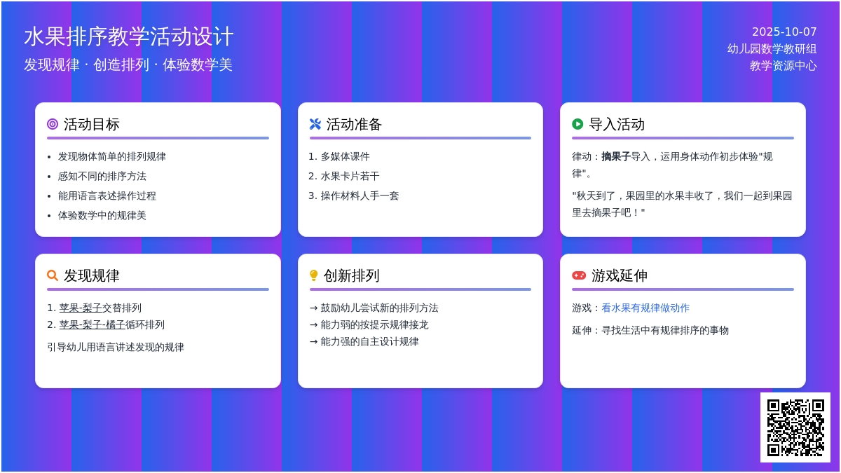 幼儿园中班数学活动教案：水果接龙