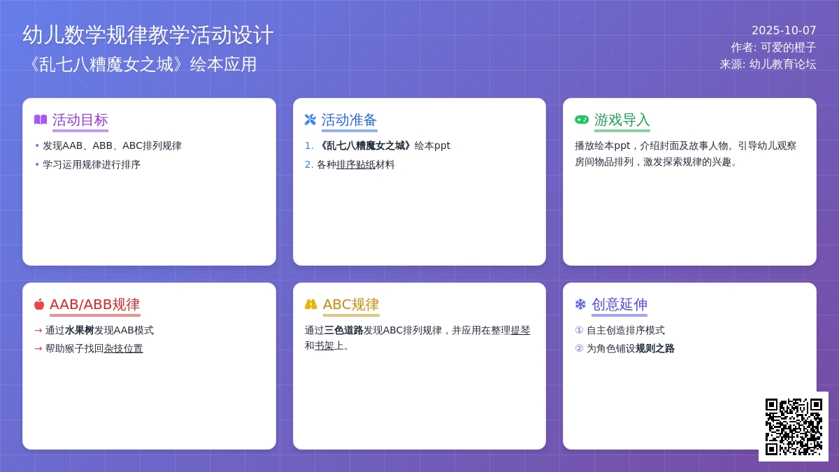 中班数学活动：《乱七八糟的魔女之城》