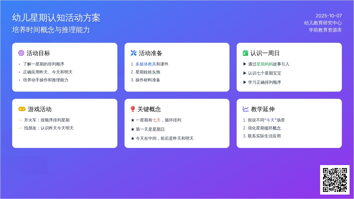 中班数学教案《认识一周日》