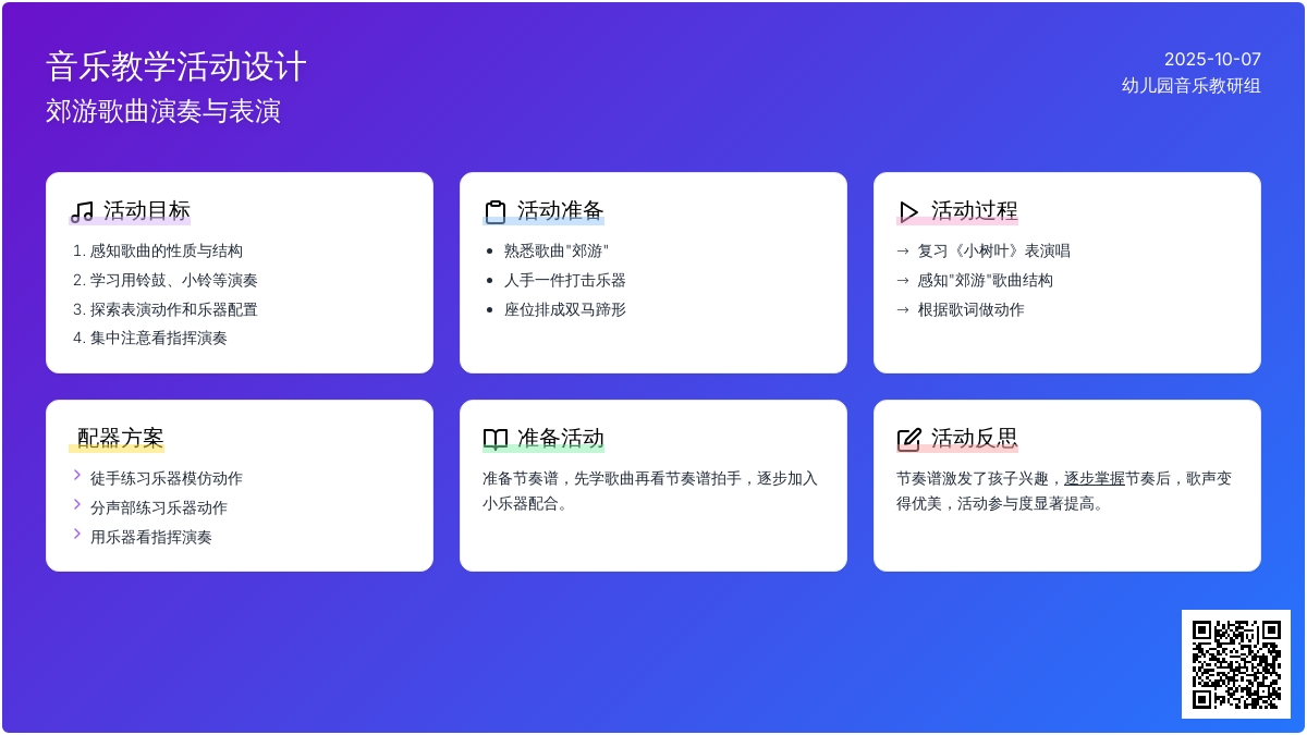 幼儿园中班音乐优质课：打击乐《郊游》
