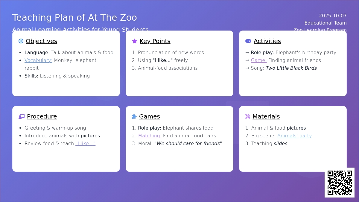 中班英语教案：go to the zoo