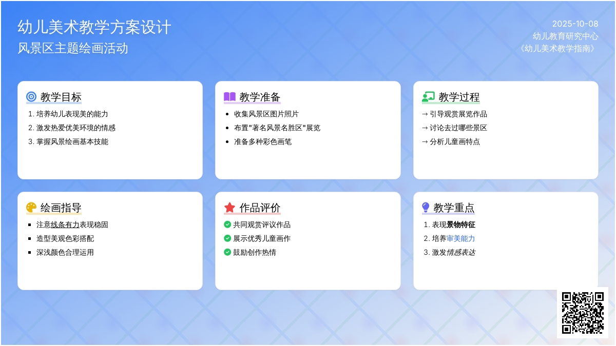 中班美工教案：我喜欢的风景区