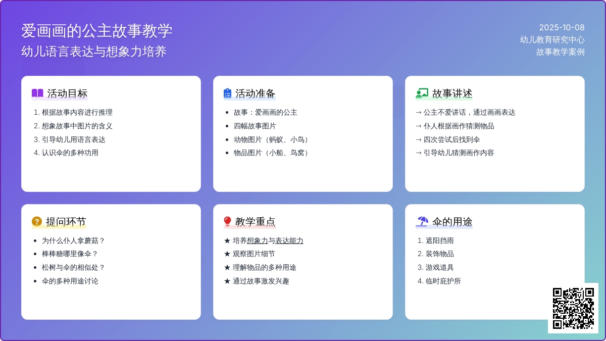 中班语言教案：奇妙的伞