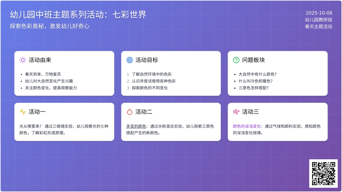 幼儿园中班主题系列活动：七彩世界