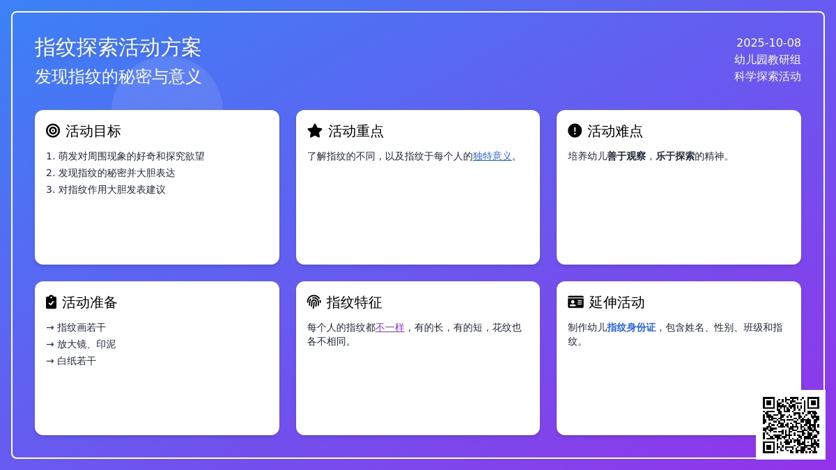 中班科学活动：有用的指纹