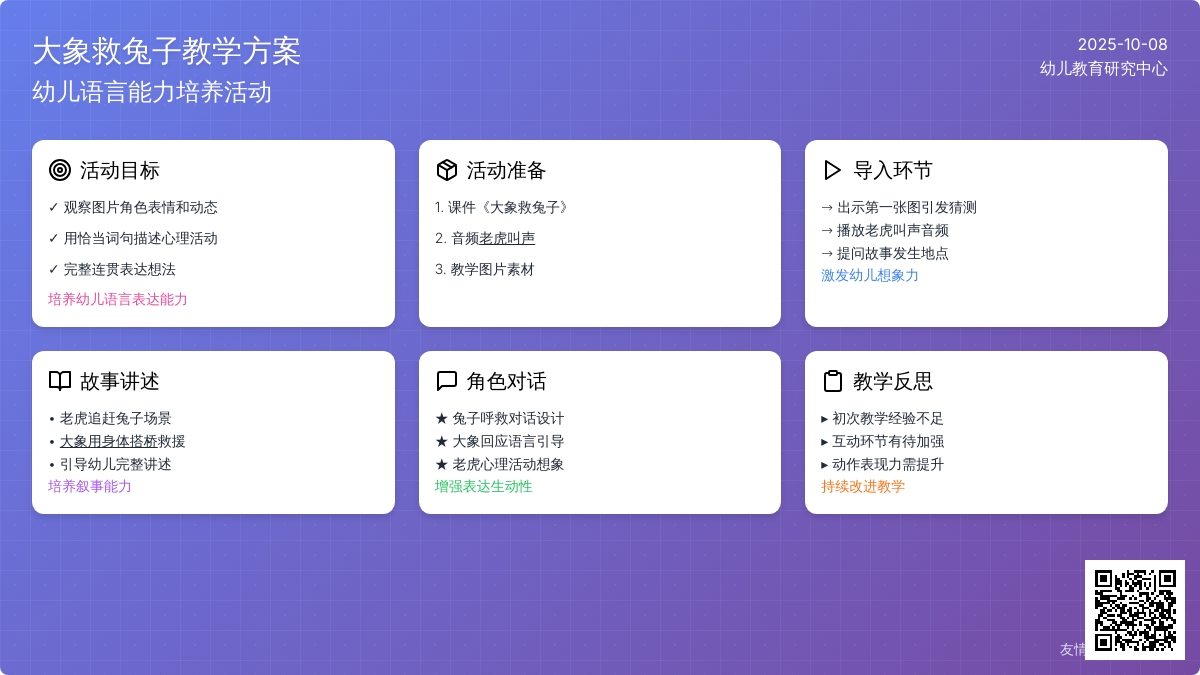 中班看图讲述活动：大象救兔子