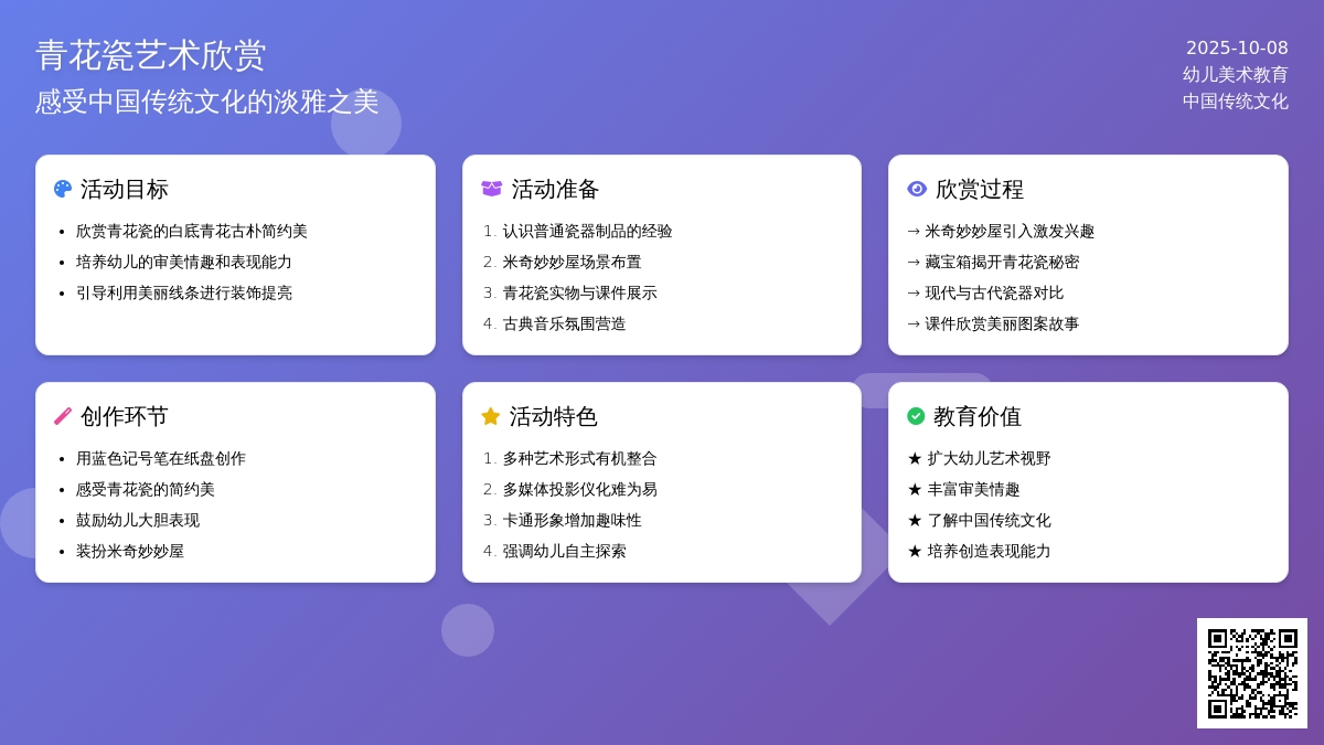 中班美术欣赏活动：《美丽的青花瓷》