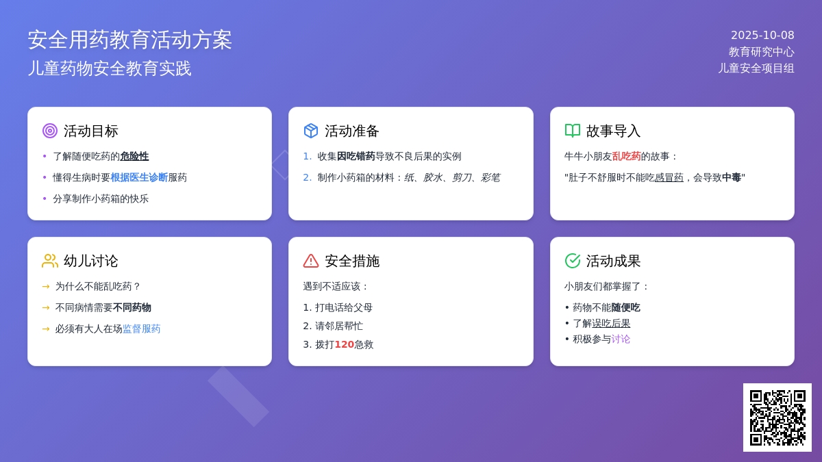 中一班上学期安全活动教案：吃药安全