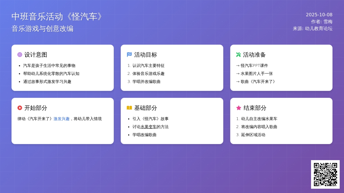 中班音乐活动《怪汽车》