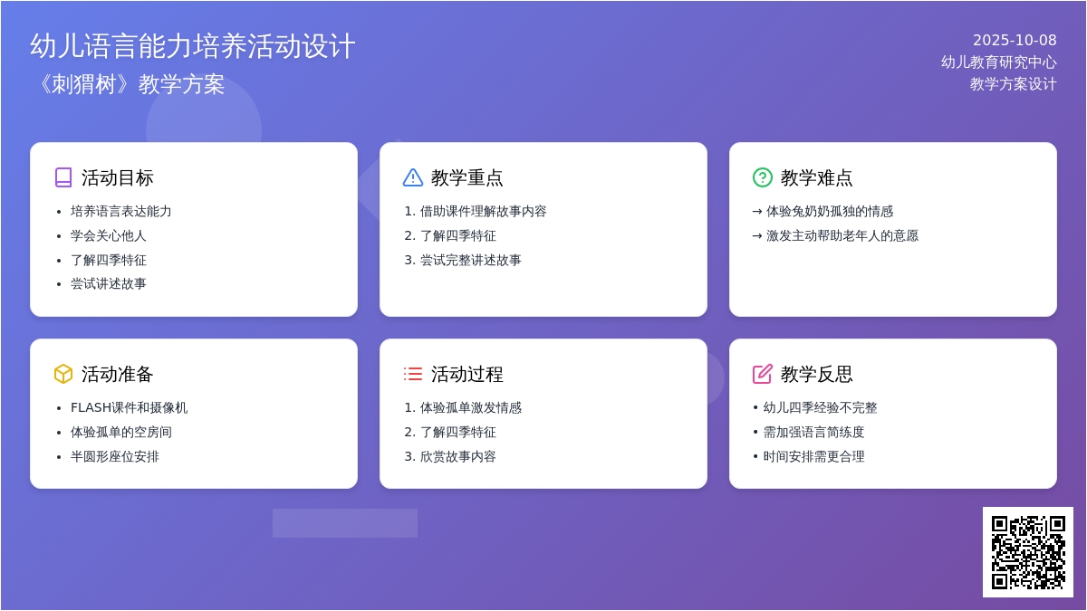 中班语言《刺猬树》案例与反思