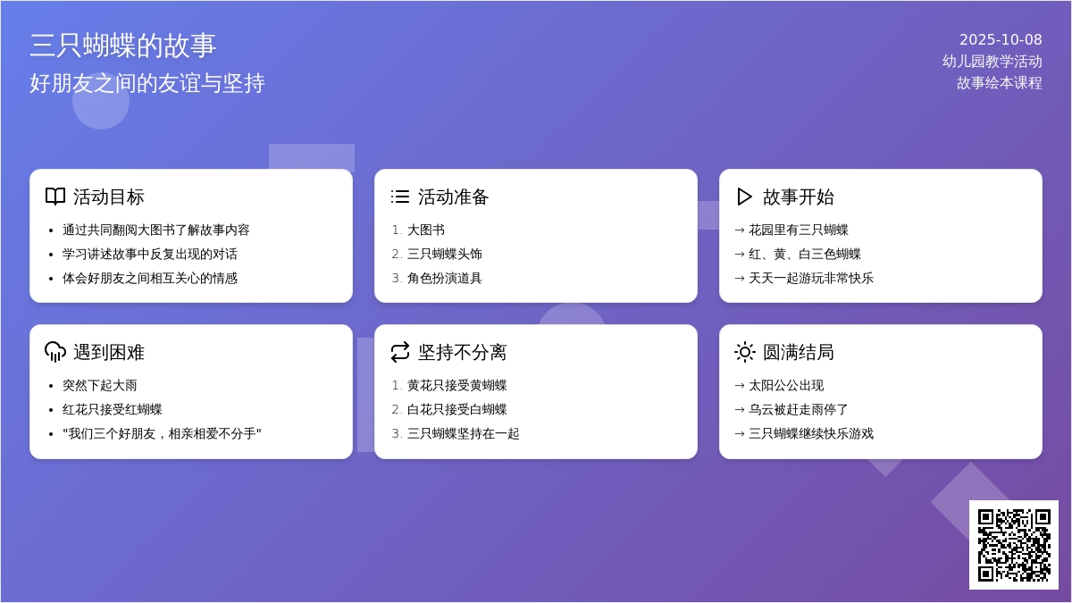 幼儿园中班语言教案《三只蝴蝶》
