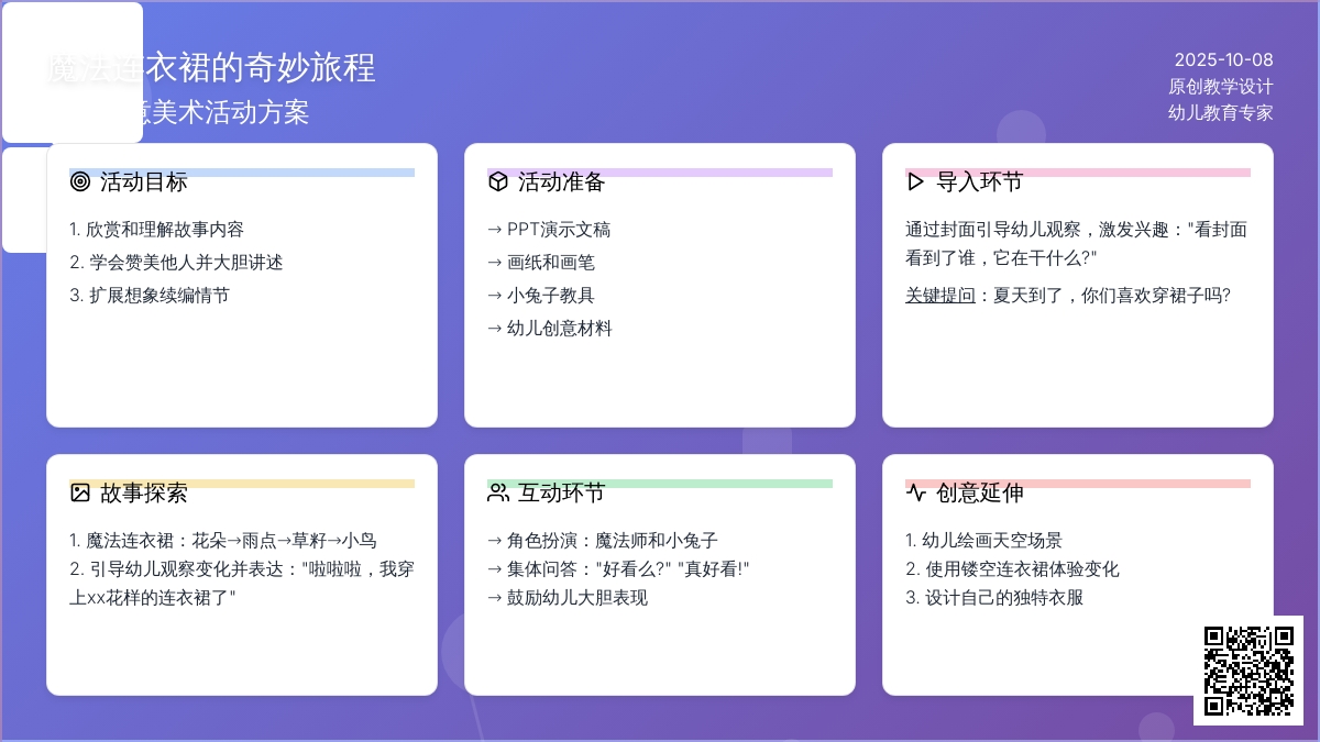 《我的连衣裙》中班语言教案