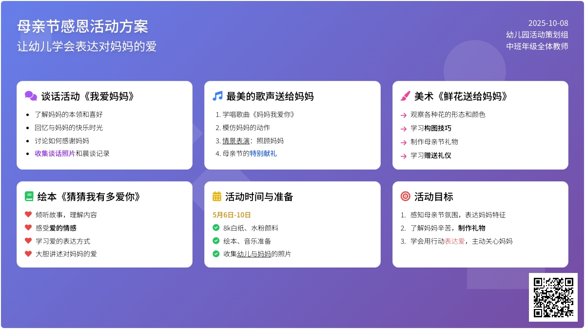 中班年级母亲节活动方案