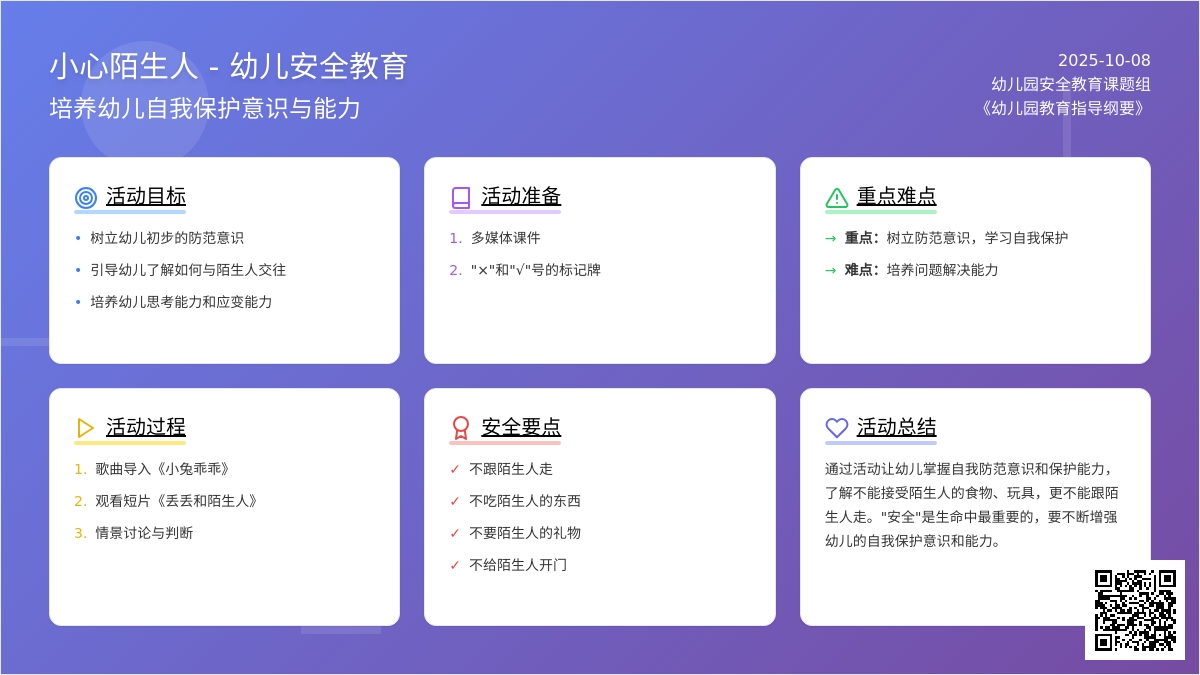 《小心陌生人》中班安全教案