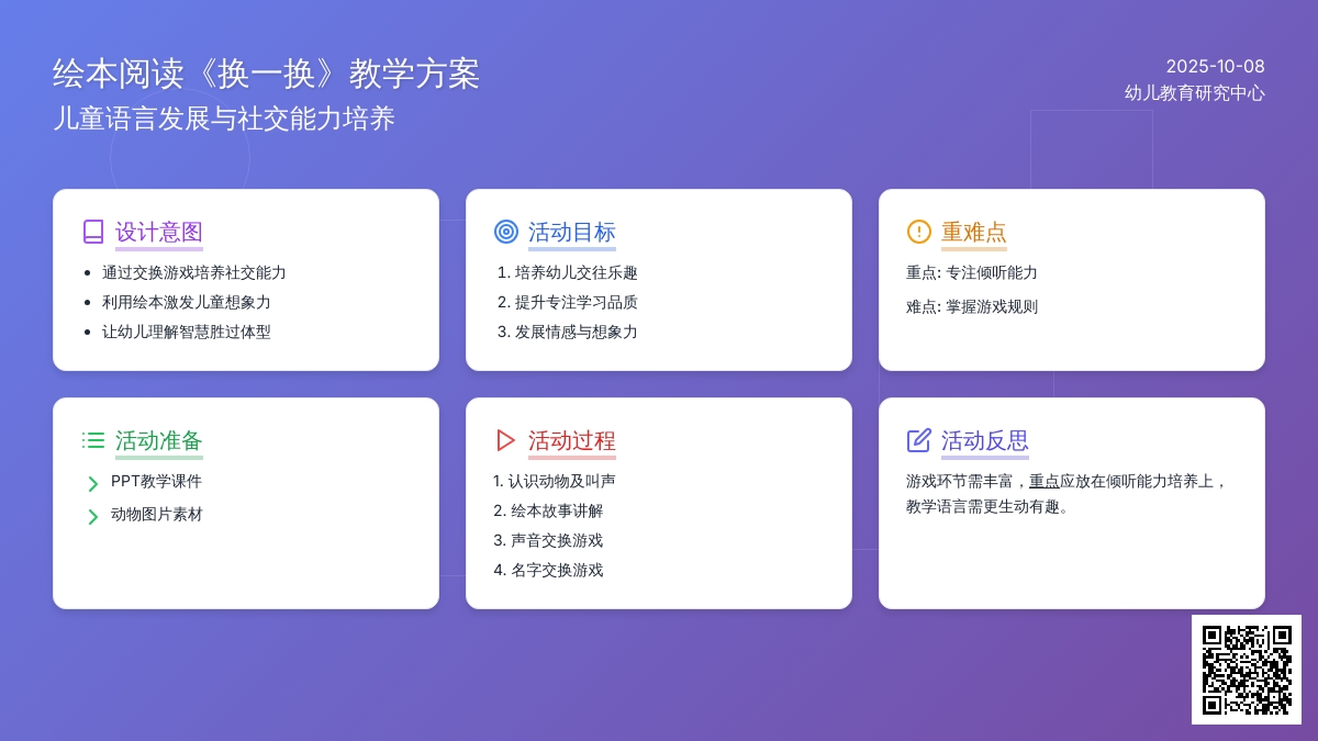 中班语言《换一换》