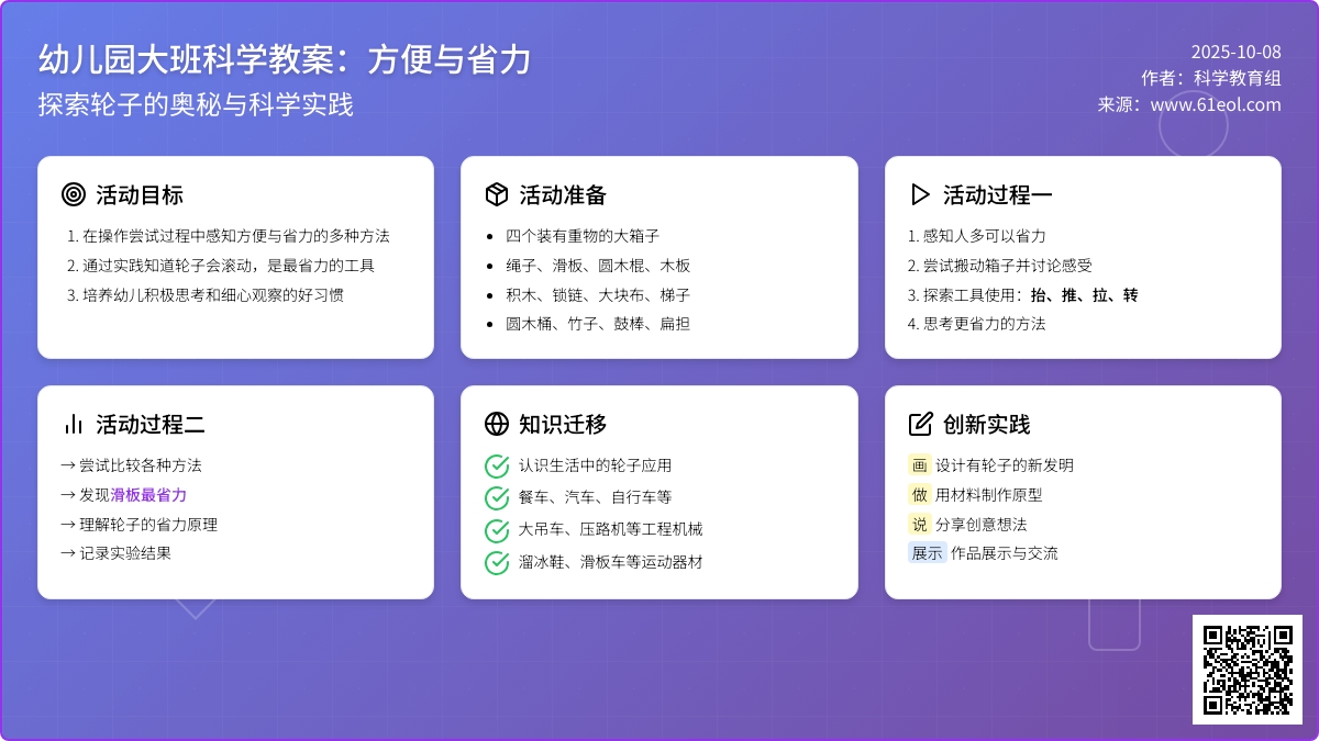 幼儿园大班科学教案:方便与省力 幼儿园大班科学教案:方便与省力
