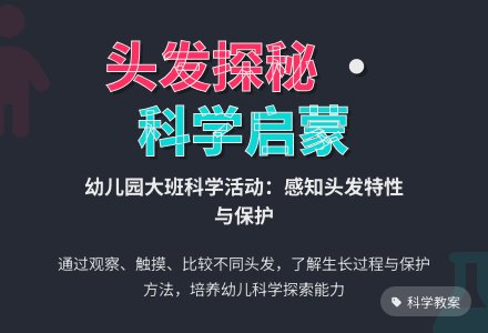 大班科学教案：不一样的头发-幼师课件网