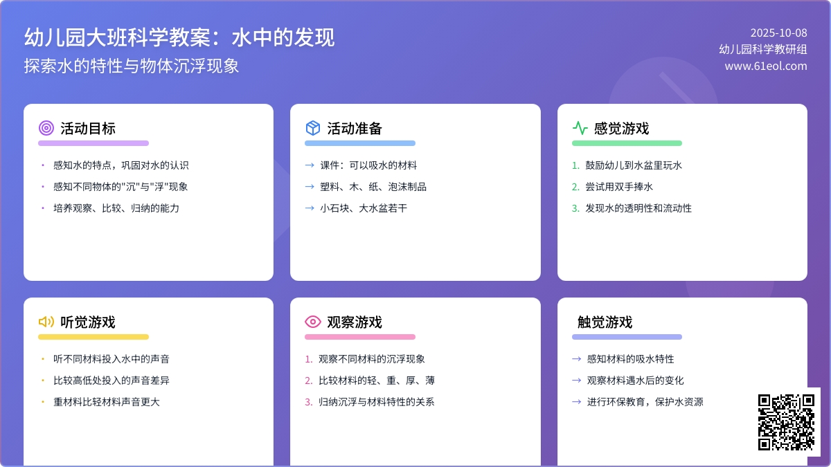 幼儿园大班科学教案:水中的发现 幼儿园大班科学教案:水中的发现