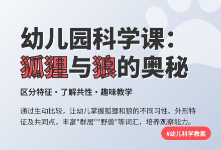 幼儿园大班科学教案：比较狐狸和狼-幼师课件网